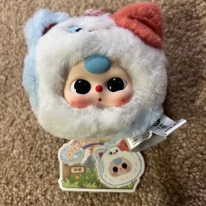 Baby Three Tiny Animal Plush Pendant Confirmed - White/Blue/Red "Doml" Bear